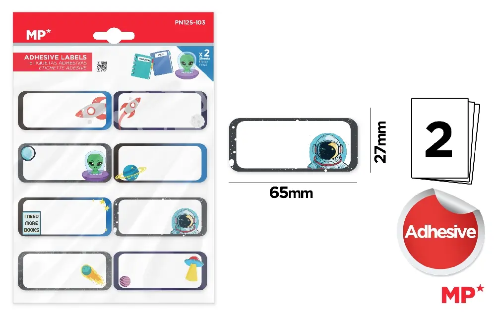 Etichete scolare - ETICHETE SCOLARE ADEZIVE IPB 2 COLI/SET SPACE PN125-103