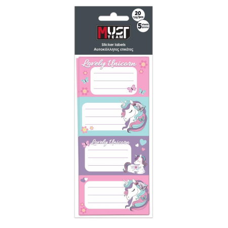 Etichete scolare - Etichete Școlare Autoadezive 20/Set Must Team Unicorn 000586914
