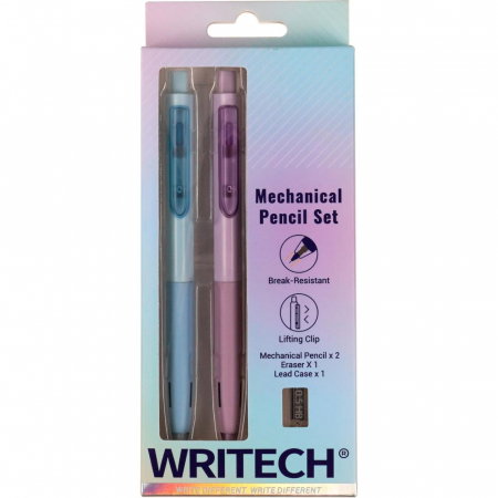 Creioane mecanice - EU CREION MECANIC WRITECH SPACE UP 0.5MM 2/SET + RADIERA + REZERVA MINE 0.5MM 260052