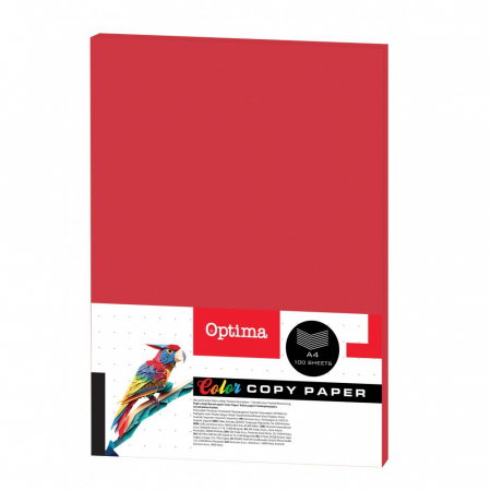 Hartie si carton colorate - EU HARTIE COLOR A4 80GR/M2 100/SET ROSU 130063