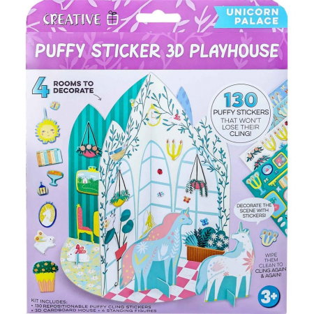 Jocuri Educative si Puzzle-uri - JOC CREATIV CASUTA 3D CU STICKERE DECORATIVE UNICORN 778034