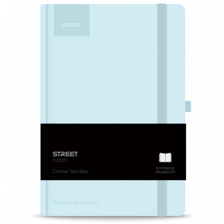 Carnetele notite copii - NOTES A5 96 FILE, CU ELASTIC, LINII, STREET, PASTEL BLUE 778094