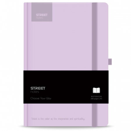 Carnetele notite copii - NOTES A5 96 FILE, CU ELASTIC, LINII, STREET, PASTEL VIOLET 778093