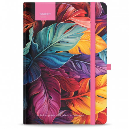 Agende nedatate - NOTES A6 96 FILE, CU ELASTIC, LINII, STREET FLOWERS PETAL 778090