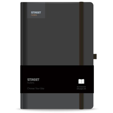 Carnetele, notesuri pt studenti - NOTES B5 96 FILE, CU ELASTIC, LINII, STREET, CASUAL BLACK 778095