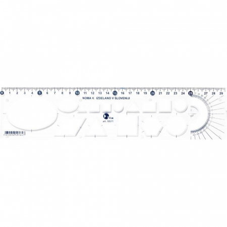 Rigle, echere si raportor plastic - EU RIGLA 30CM PLASTIC TRANSPARENT FORME GEOMETRICE 53003