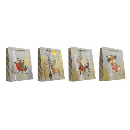 Ambalaje cu Spirit de Sărbătoare - SACOSA CADOU CRACIUN 26*32*10CM DELUXE L XMAS 71653