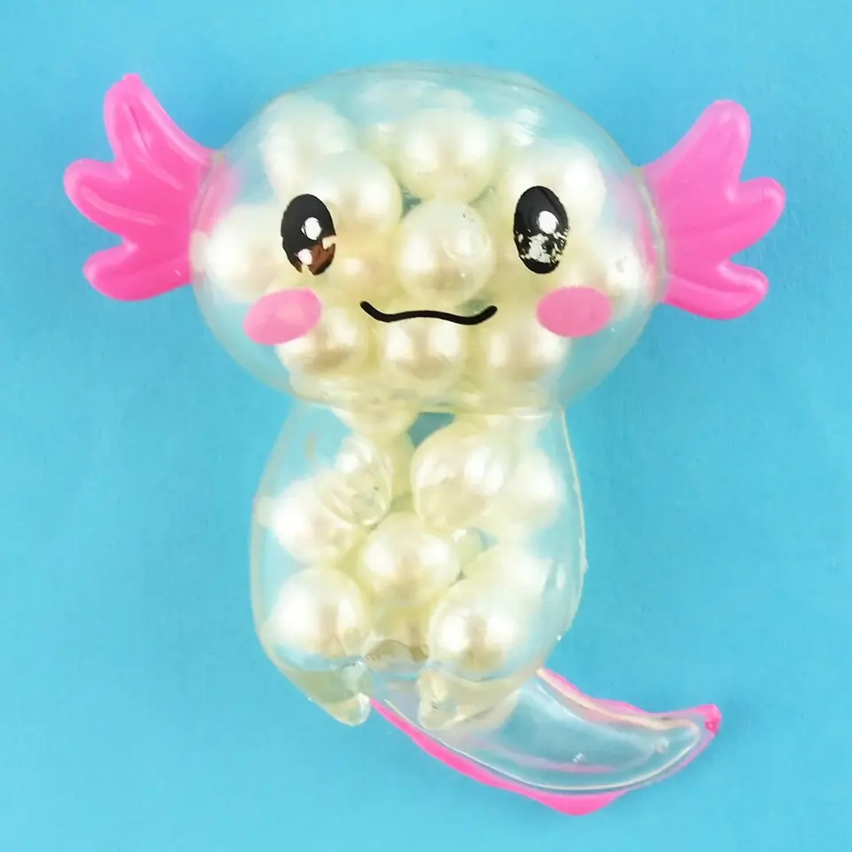 Squishy - Figurină Squishy Axolotl cu Perle 8cm