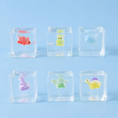 ARTICOLE COPII - Figurina Squishy Cub de Gheață cu Dinozaur 4cm 54269 - Asortat