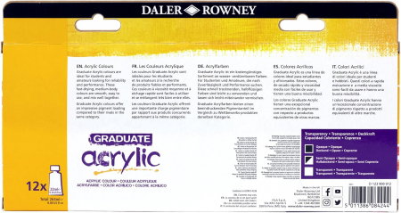 FIL CULORI ACRIL DALER ROWNEY GRADUATE 22ML 12/SET 123900012 [1]