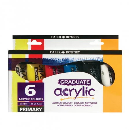 FIL CULORI ACRIL DALER ROWNEY GRADUATE PRIMARY 75ML 6/SET 123900026 [1]