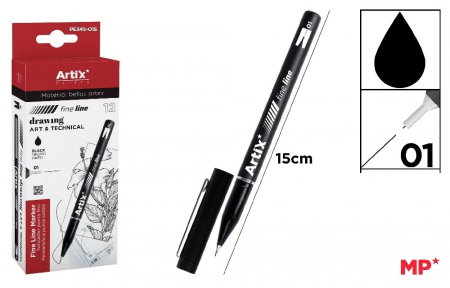 Blacklinere - FINELINER ARTIX IPB 0.1MM NEGRU PE345-01S