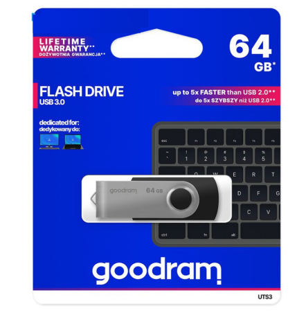 Memorii USB - Stick USB 3.0 GoodRam 64GB Argintiu / Negru DXTO-010738