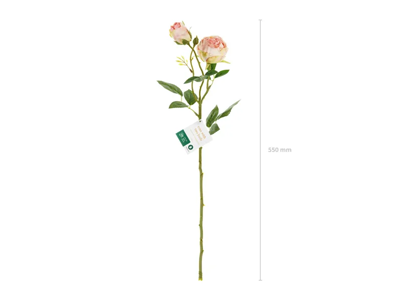 Trandafir Artificial 55cm cu 2 Boboci Roz Pudră KWT3-081PJ [4]