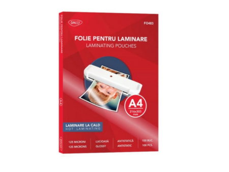 APARATURĂ ȘI PRODUSE DE BIROU - Folie Laminat DACO A4 125 Mic 100/Set