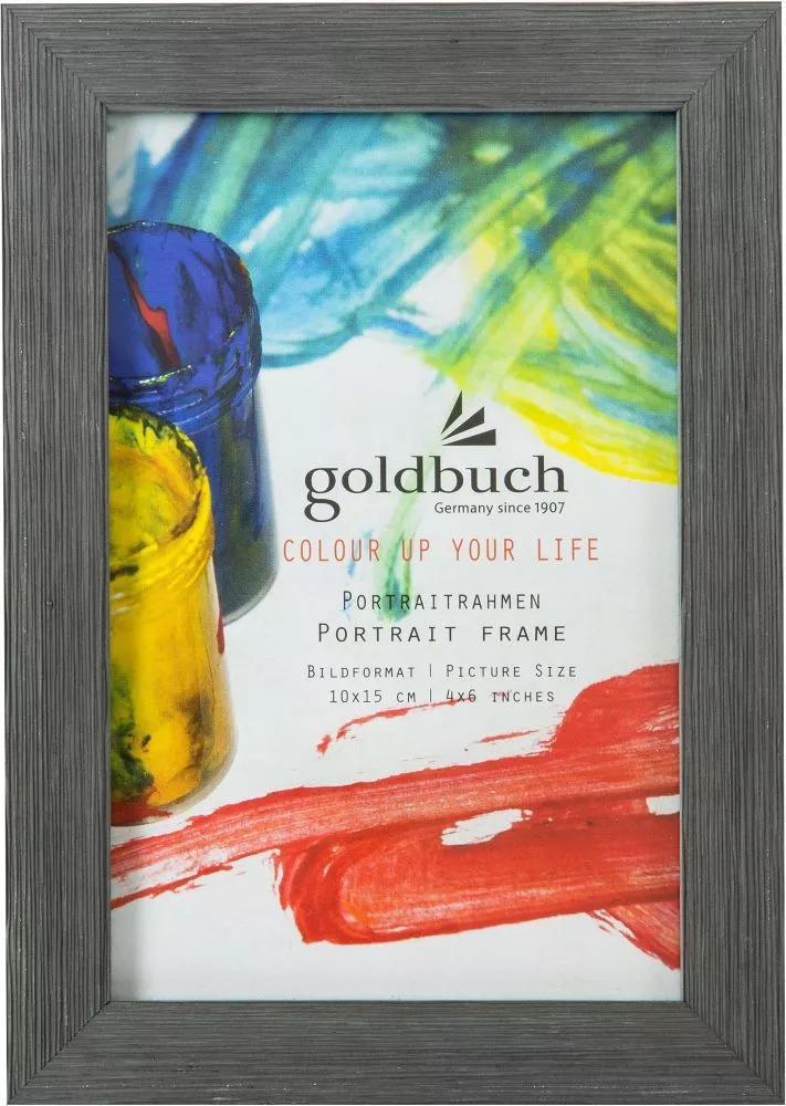 Rame Fotografie - GB RAMA FOTO PLASTIC CU SUPORT 10*15CM ASPECT LEMN COLOR UP GRI INCHIS 910802