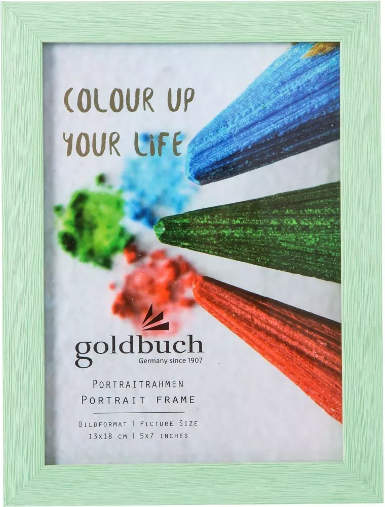 Rame Fotografie - GB RAMA FOTO PLASTIC CU SUPORT 13*18CM ASPECT LEMN COLOR UP VERDE MENTA 910403