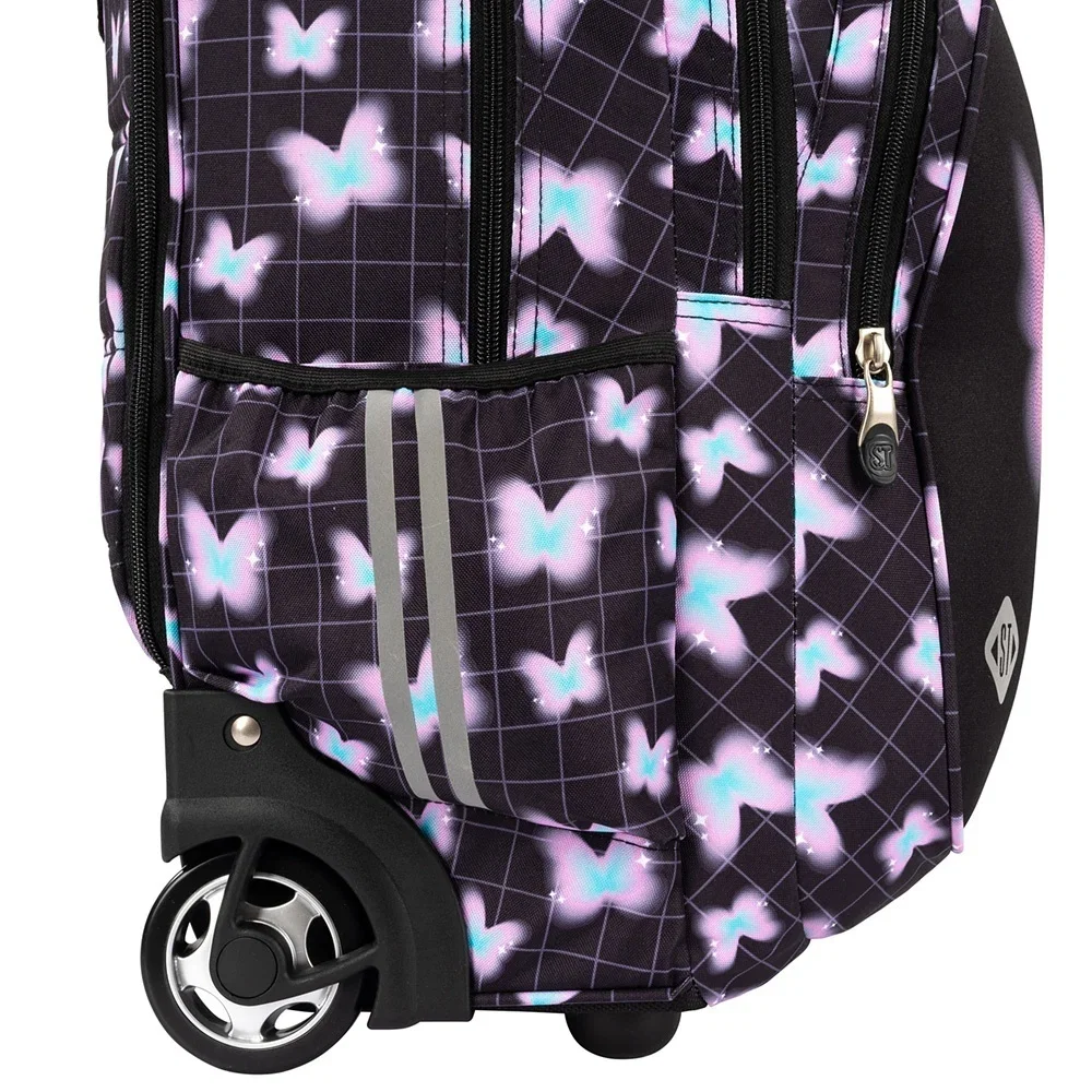 Ghiozdan troler St.Right Pastel Butterfly impermeabil, culoare pastel cu fluturi [7]
