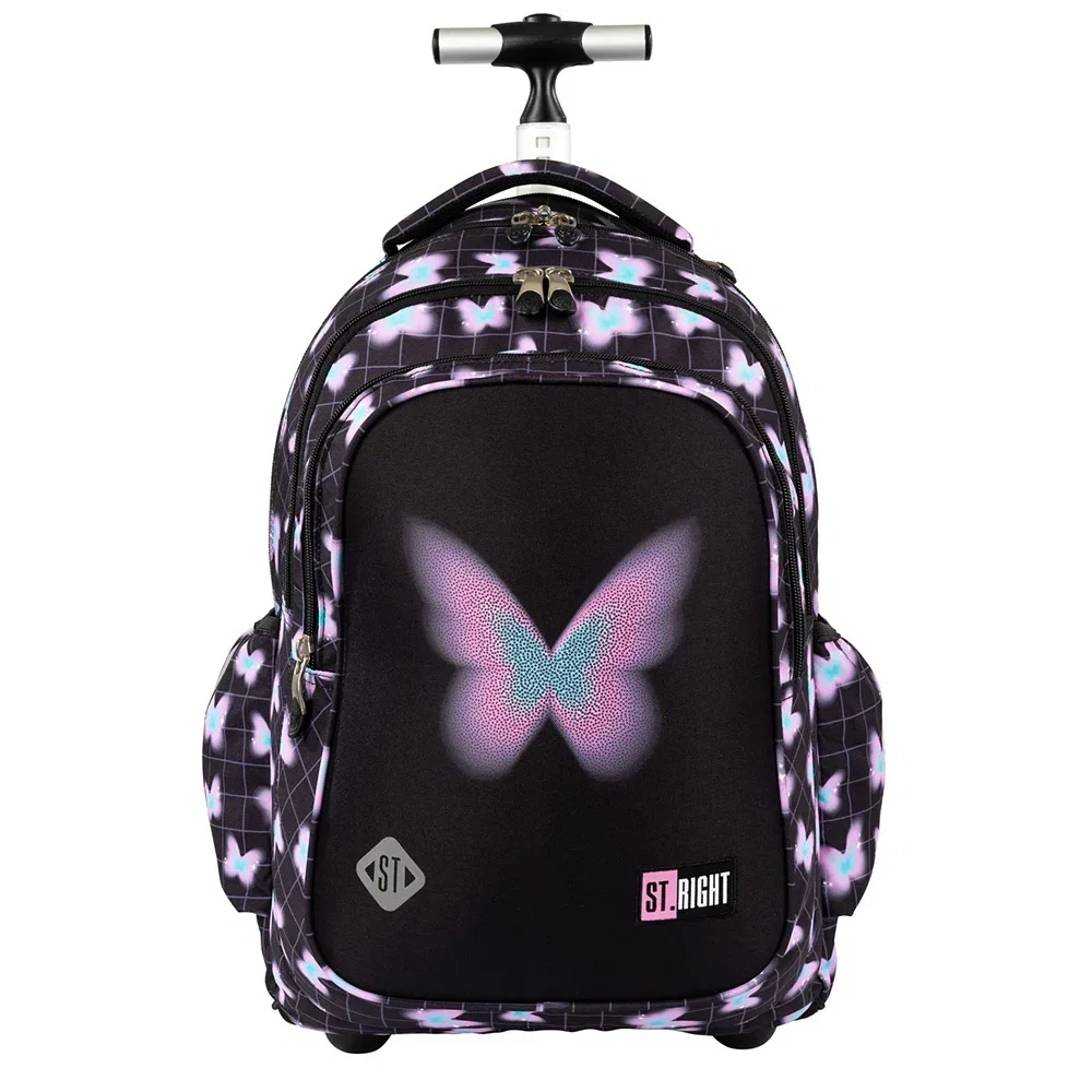 Ghiozdan troler St.Right Pastel Butterfly impermeabil, culoare pastel cu fluturi [1]