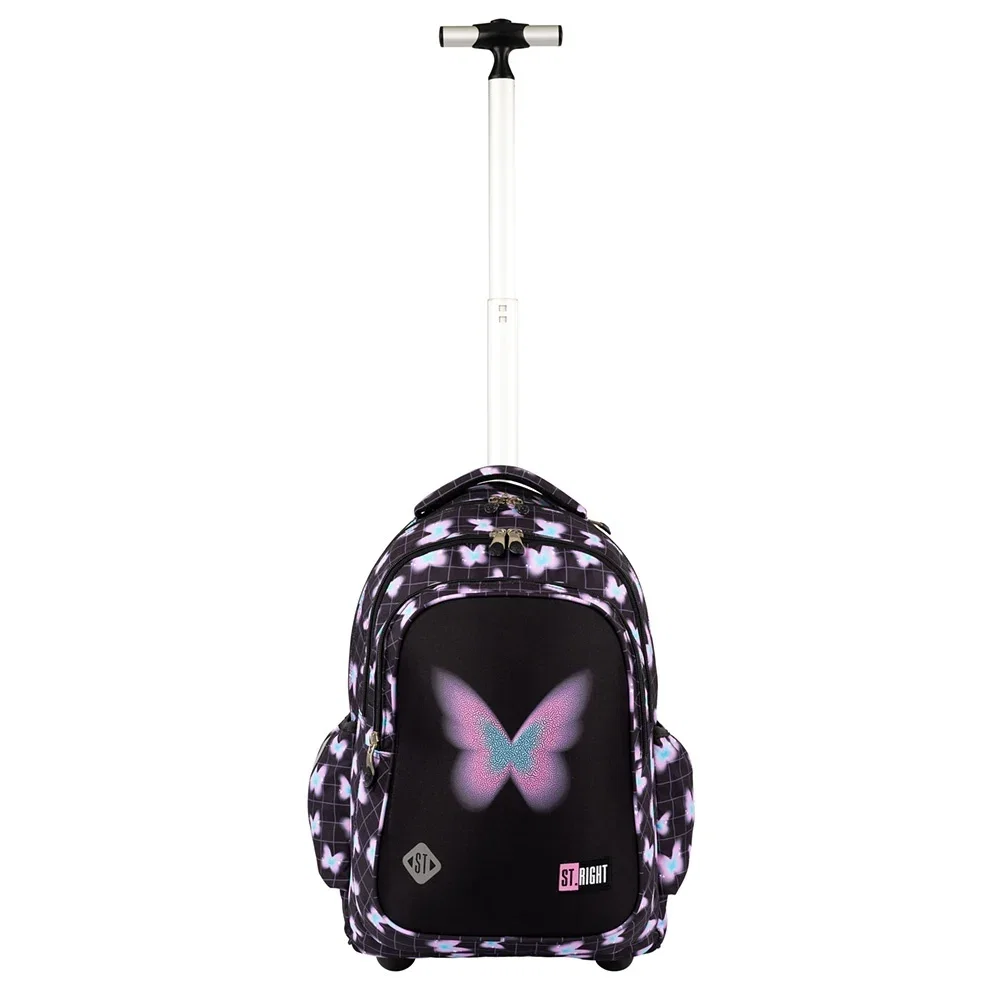 Ghiozdan troler St.Right Pastel Butterfly impermeabil, culoare pastel cu fluturi [6]