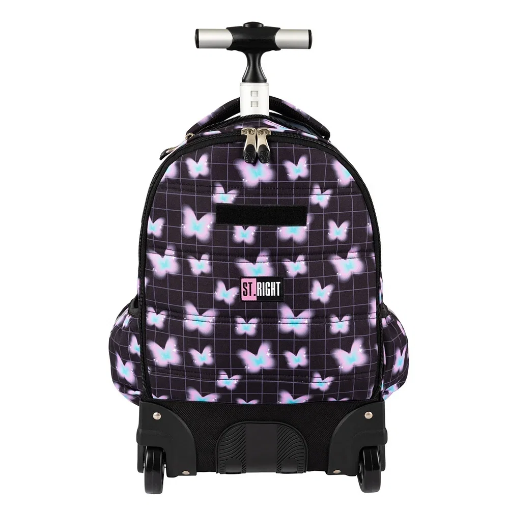 Ghiozdan troler St.Right Pastel Butterfly impermeabil, culoare pastel cu fluturi [5]