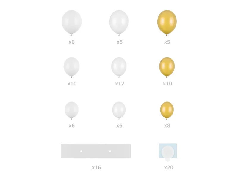 Ghirlandă Baloane Inimă 160cm Alb/Auriu GBS2 [1]