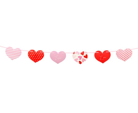 GHIRLANDA DIN HARTIE Hearts, 200cm, roz-rosu-alb PF-GPSW [3]