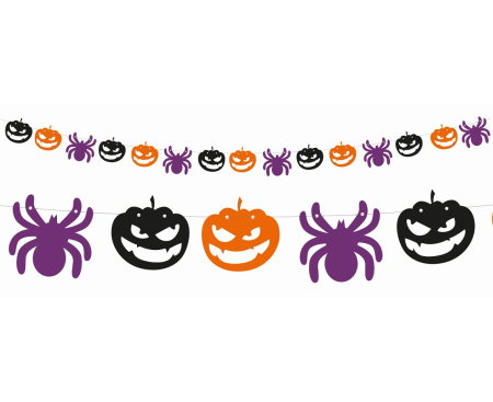 DE SEZON - Ghirlanda Hartie Pumpkins and Spiders 250cm NP-GIDP Godan