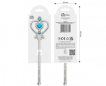 GOD BAGHETA PARTY ARGINTIE CU PIETRE ALBASTRE, 32CM ROZNK-YH [2]