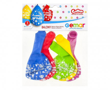 GOD BALOANE LATEX GEMAR Happy Birthday Party, 30cm, hanging balloon,5/set GS110/P097W [1]