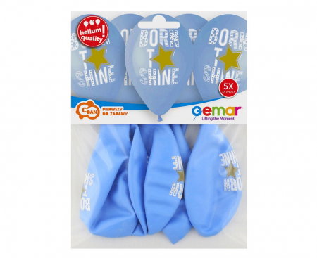 GOD BALOANE Premium helium balloons Born to Shine (blue), 33cm, 5/set GS120/1002B [2]