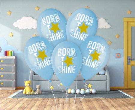 GOD BALOANE Premium helium balloons Born to Shine (blue), 33cm, 5/set GS120/1002B [1]