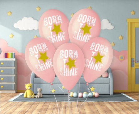 GOD BALOANE Premium helium balloons Born to Shine (pink), 33cm, 5/set GS120/1002P [1]