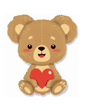 Baloane diverse - BALON FOLIE ALUMINIU Tedy bear with heart, 85*69cm 901856