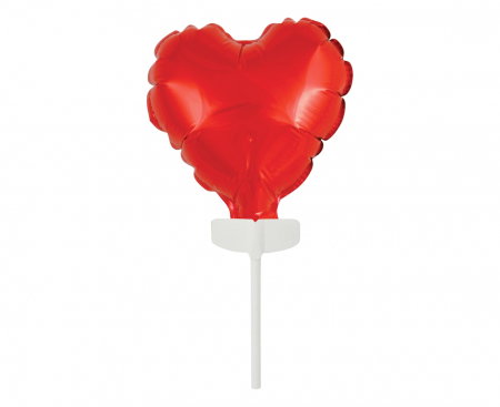Baloane si accesorii - GOD BALON FOLIE ALUMINIU with stick, 8cm, heart shape, red BS-4CRW