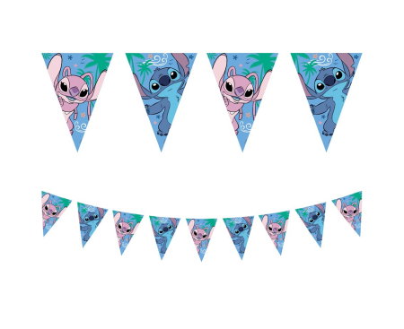 Bannere/ Ghirlande/ Cordoane - BANNER HARTIE, TRIUNGHIULAR, STITCH & ANGEL DISNEY 230CM 96913PR