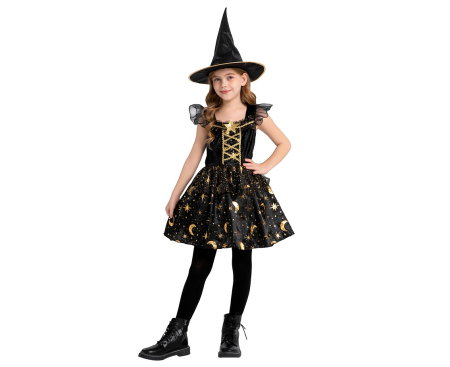Halloween - COSTUM PENTRU COPII 110/120CM VRAJITOARE, NEGRU SL-CA11