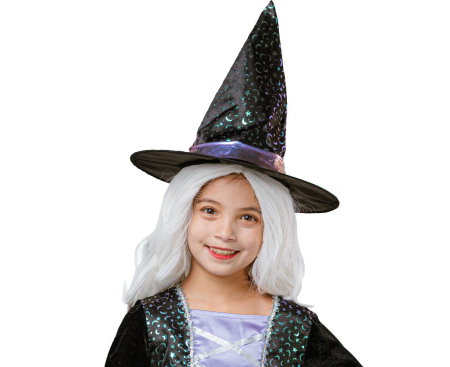 COSTUM PENTRU COPII 120/130CM VRAJITOARE, NEGRU-VIOLET SL-CZAM [1]