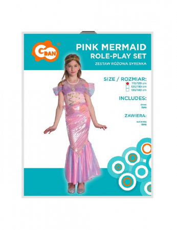 GOD COSTUM PT COPII 110/120 CM SIRENA ROZ SL-RS11 [3]