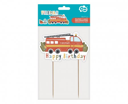GOD DECORATIUNI DIN LEMN PENTRU TORT Fireman, 13x7.7cm RV-DPTF [1]