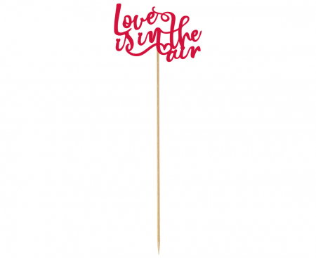 Decoratiuni/ Lumanari Tort/ Briose - GOD DECORATIUNI DIN LEMN PENTRU TORT Love is in the air, 10*30cm RV-DPLO