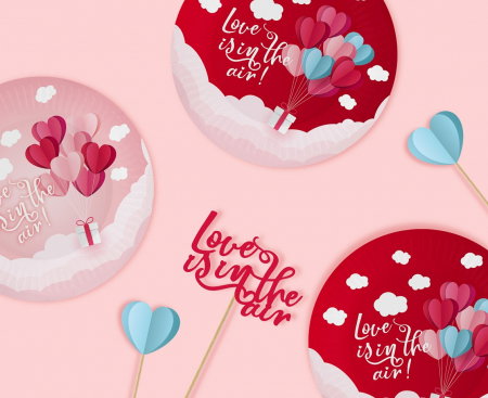 GOD DECORATIUNI DIN LEMN PENTRU TORT Love is in the air, 10*30cm RV-DPLO [2]