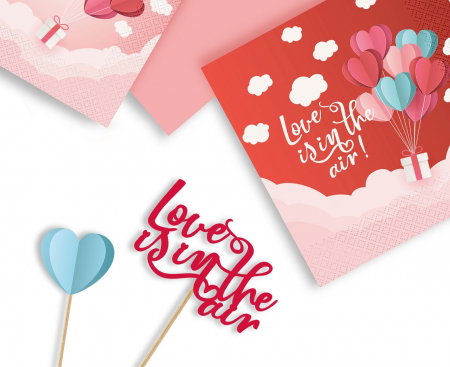 GOD DECORATIUNI DIN LEMN PENTRU TORT Love is in the air, 10*30cm RV-DPLO [1]