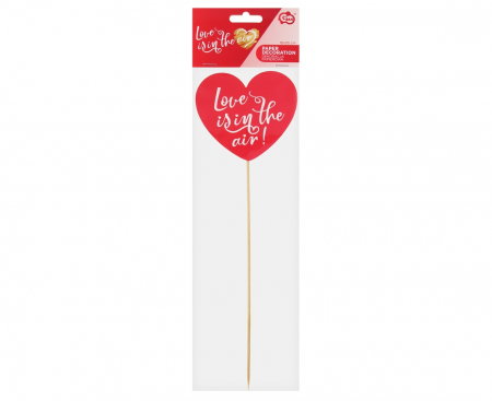GOD DECORATIUNI DIN LEMN PENTRU TORT Love is in the air-Heart, 10*30cm RV-DPLS [3]