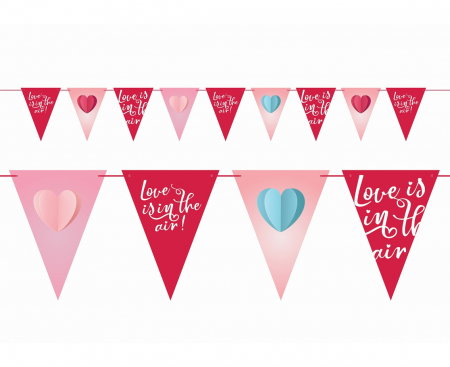 Bannere/ Ghirlande/ Cordoane - GOD GHIRLANDA DIN HARTIE Love is in the air, 21*28cm 270cm, RV-GPFL