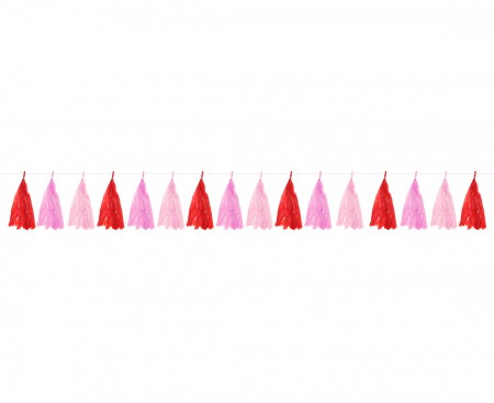 GOD GHIRLANDA DIN HARTIE Tinsel paper garland, red-pink, 250cm PF-GPFC [1]