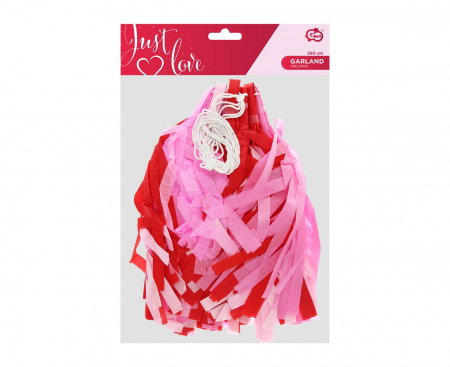 GOD GHIRLANDA DIN HARTIE Tinsel paper garland, red-pink, 250cm PF-GPFC [2]