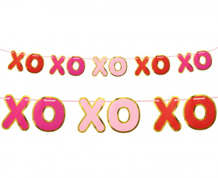 Decor tematic - GOD GHIRLANDA DIN HARTIE XoXo, gold outline, 200cm PF-GPXO