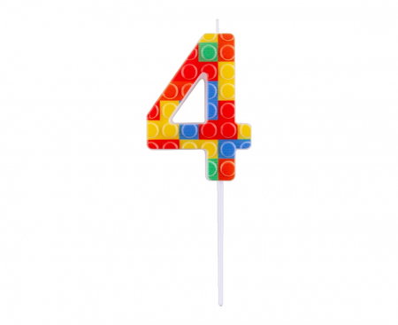ARTICOLE PARTY - GOD LUMANARE TORT Number 4, blocks, multicolor BH-SPK4