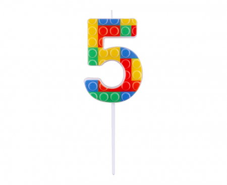 ARTICOLE PARTY - GOD LUMANARE TORT Number 5, blocks, multicolor BH-SPK5